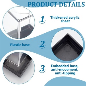10 boîtes de rangement en <span class=keywords><strong>plastique</strong></span> pour figurines, base noire, couvercle transparent, protection anti-poussière, boîte de présentation pour figurines d'<span class=keywords><strong>action</strong></span> - Product Image 4