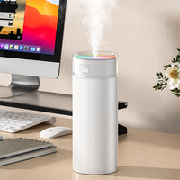Mini humidificateur ultrasonique portable 500 ml, diffuseur, LED changeant de couleur, alimentation par batterie/USB, faible bruit, utilisation en voiture, à domicile, à l'hôtel