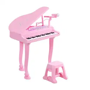 37キーピアノおもちゃ-マイクとスツール付きの赤ちゃんの初期教育楽器、幼児へのギフト