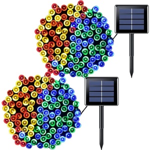 Tùy chỉnh 200led/300led không thấm nước năng lượng mặt trời giáng sinh đèn trắng cổ tích dẫn chuỗi ánh sáng cho ngoài trời Vườn & nhà chiếu sáng 8 mô hình - Product Image 1