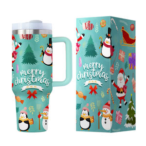 Cadeaux de Noël Tasse Thermique à Vide 40oz 40 oz en Acier Inoxydable Gravée Tasse à Café de Voyage avec Poignée - Product Image 1