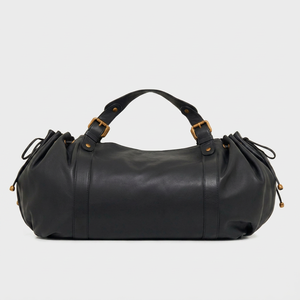 Nouveau modèle de <span class=keywords><strong>sac</strong></span> fourre-tout portable pour <span class=keywords><strong>femme</strong></span> en <span class=keywords><strong>cuir</strong></span> PU <span class=keywords><strong>souple</strong></span>, grand format, style vintage, avec cordon de serrage plissé - Product Image 4