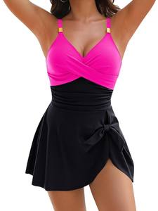 Traje de Baño Personalizado de Una Pieza para Mujer, Control de Abdomen, Traje de Baño con Lazo Metálico Dorado, Vestido de Baño 2025, MOQ Bajo - Product Image 5