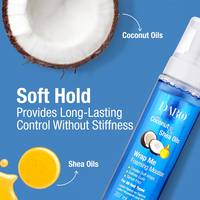 Mousse coiffante moussante à l'huile de coco et au beurre de karité pour boucles, tenue longue durée, volume et texture moelleuse
