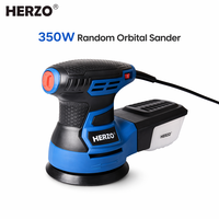 Lijadora Orbital Eléctrica HERZO 230V 300W, Pulidora Orbital Aleatoria de 125mm, Herramienta Eléctrica de Grado DIY