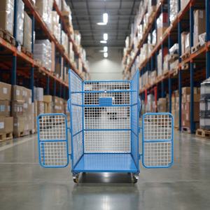 Özelleştirilebilir ağır katlanabilir çelik depolama tel rulo kafes katlanır demir çerçeve araba tekerlekler ile - Product Image 2