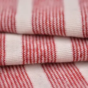 Spring and summer cotton linen striped single jersey fabric yarn-dyed fabric in stock