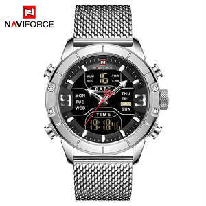 Naviforce นาฬิกาควอตซ์ NF9153สไตล์ใหม่สีฟ้ากันน้ำได้ดูอัลโลจิโอแรนซิโน - Product Image 4