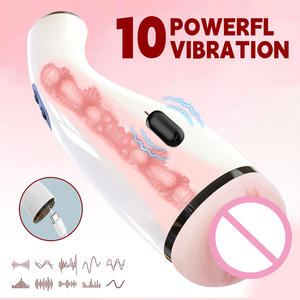 เครื่องสำเร็จความใคร่ด้วยตัวเองด้วยระบบไฟฟ้าอัตโนมัติพร้อมระบบสั่น10ระดับ3D พื้นผิวสมจริงเครื่องลูบช่องคลอดเพื่อช่วยตัวเองสำหรับของเล่นทางเพศของผู้ชาย - Product Image 2