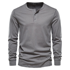 Magliette Henley a Maniche Lunghe da <span class=keywords><strong>Uomo</strong></span> con 3 Bottoni, <span class=keywords><strong>T</strong></span>-<span class=keywords><strong>Shirt</strong></span> Casual Primaverili in Tinta Unita, Top Morbidi e Basici - Product Image 3