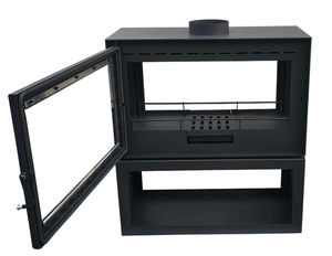 Cheminée en <span class=keywords><strong>bois</strong></span> intégrée - Vue sur 3 côtés en verre, flamme réaliste, puissance thermique élevée, pour les grands espaces de vie - Product Image 1