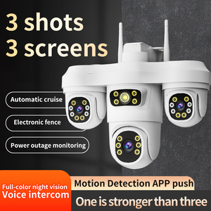 Máy ảnh 6MP video HD 1080P LED ánh sáng ngoài trời tầm nhìn ban đêm con người phát hiện PTZ Màn hình ba ống kính tự động báo động - Product Image 3