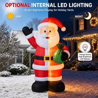 Père Noël gonflable de Noël avec lumières LED, imperméable, en tissu Oxford, pour extérieur, certifié CE, pour fêtes, événements commerciaux et présentations