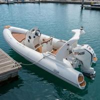Bateau semi-rigide Hypalon Premium 5,8 m (19 pieds) à coque en fibre de verre en V profond, console centrale, bateau d'exploration gonflable rigide, Yacht Noir