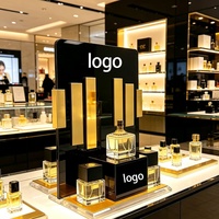 Support d'affichage cosmétique en acrylique transparent OEM ODM, logo personnalisé, présentoir transparent pour soins de la peau, maquillage, parfums, pour les magasins de détail
