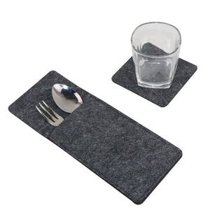 Ensemble de dessous-de-plat rectangulaires en feutre gris, style nordique, écologiques, taille personnalisable - Product Image 3