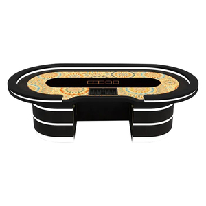 โต๊ะโป๊กเกอร์คาสิโน10ผู้เล่นที่กำหนดเองเท็กซัสถือเพื่อความบันเทิงโต๊ะไม้การพนัน96นิ้วขาโต๊ะสั่งทำได้ - Product Image 1