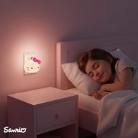 Veilleuse en silicone GOLMORE2 pour enfants, veilleuse à brancher avec visage Hello Kitty, contrôle tactile, lumière LED blanc chaud à intensité variable, lumière d'ambiance