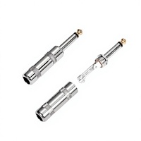 Prise audio à souder 6,35 mm (1/4 pouce) 2 pôles avec coque métallique pour câble audio de guitare électrique