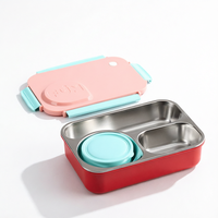 Kinder-Bento-Lunchbox aus Edelstahl 304 mit Fächern, Auslaufsicher für Schule, Studenten, Outdoor-Camping, Lebensmittelbehälter