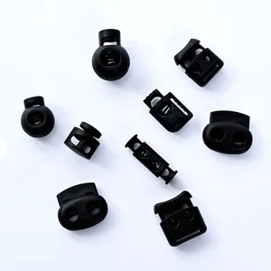 Factory Price Black Color Cord Stoppers Wholesale Adjustable Cord Lock Stopper Plastic Rope Stopper