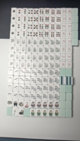 Set Ubin Mahjong 160 Buah Amerika 1,24 x 0,91 Inci Akrilik Hijau Giok dengan Tas Penyimpanan dan Kotak Hadiah