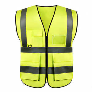 Veste de sécurité réfléchissante pour bénévoles, noire et <span class=keywords><strong>orange</strong></span>, haute visibilité, avec logo personnalisé, pour agents de sécurité et travaux de construction - Product Image 1