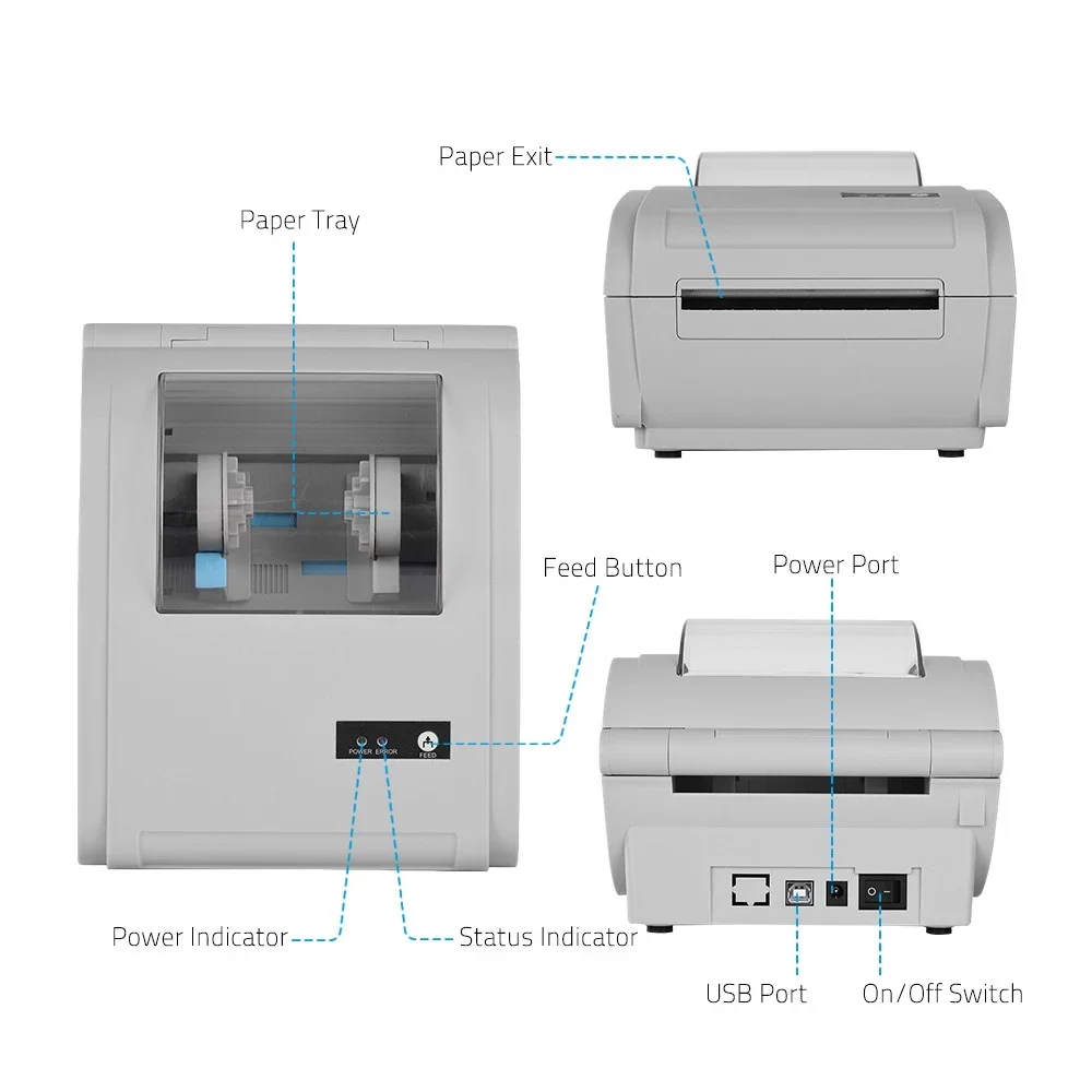 Premium Desktop Thermal Printer 4x6 inch Label Printer for Etsy, eBay, Amazon Shipping Label