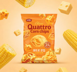 Cheese Quattro Corn Chips Four Layer Wave Crunchy Texture Rich Cheese Taste Savory Cheese Powder Corn <b>Snack</b> OEM Export - Product Image 1