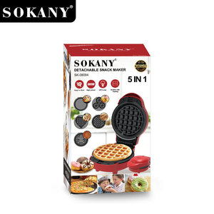SK08094 5-<strong>in</strong>-<strong>1</strong> Multifunctional Mini <strong>Waffle</strong> <strong>Maker</strong> - Creative Pancake, Cartoon Pizza, Donut Breakfast Station - Product Image 6