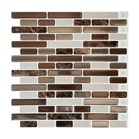Carreaux mosaïques autocollants Vividtiles en marbre doré et brun pour crédence murale, décoration intérieure, cuisine et salle de bain