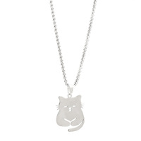 Pendentifs et breloques hypoallergéniques en acier inoxydable poli miroir plaqué argent, motifs animaux mignons (chien, chat, chaton), pour colliers et boucles d'oreilles