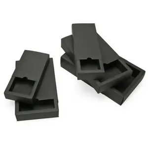 Роскошный подарок черный стиль на заказ маленькая крафт-бумага картонная коробка для хранения слайдов упаковочная коробка для ящиков