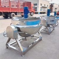Cacahuète bouillante 100 litres crème bonbons durs sucre fondant huile veste Pot inclinable bouilloire électrique gommeux bonbons Machine