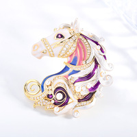 Broche Tête de Cheval Colorée XILIANGFEIZI – Cadeau Souvenir, Accessoire de Mode Personnalisé, Épingle Animale