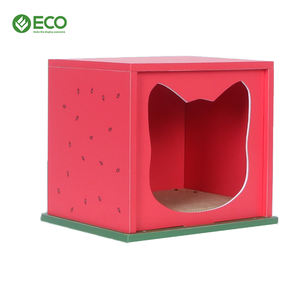 Eco Custom Cartoon Fashion Vierkant Dubbellaags Kattenbed Grot Kat Huis Cat Scratcher Kartonnen Pad Krabmat Met Kattenkruid - Product Image 1