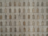 Mosaïque en travertin blanc et gris argenté poli SH STONE, carreaux de pierre naturelle pour la décoration des murs et sols de salles de bain et d'hôtels