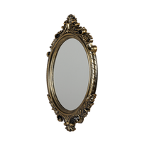 Fabrication personnalisée de forme ovale miroir mural cool giveaway plexiglas maison cadre doré décor miroir chinois espejo para sala