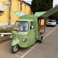 Tricycle Électrique de Luxe Vert Style Piaggio Ape pour la Vente en Gros – Bar à Bière Mobile – Fournisseur d'Usine