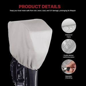 Housse de moteur hors-bord de qualité <span class=keywords><strong>marine</strong></span> 600D, imperméable à toutes les intempéries, anti-poussière, pour moteur de bateau, utilisable en eau douce et en eau salée - Product Image 4