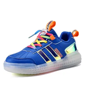 새로운 낮은 최고 LED 빛 신발 다채로운 어린이 빛나는 신발 패션 USB 충전 소년 소녀 운동화 학교 신발