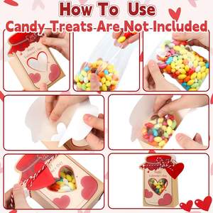 Sacs en papier 3D DIY pour bonbons et friandises en forme de bocaux Mason pour la Saint-Valentin, échange de cadeaux, décoration de table DIY, école, salle de classe, mariage - Product Image 6
