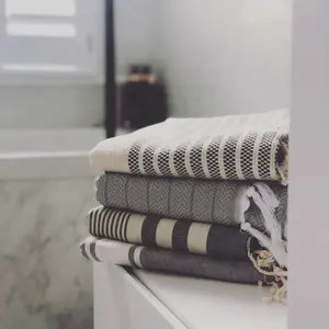 100% Lembut Katun Berkualitas Besar Ringan Biru Fair Trade Fouta Hammam Handuk