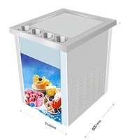 Minimáquina para rollos de helado, 4 cubos Máquina para freír helados, de 110v o 220v
