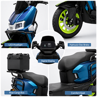 60V 72V Smart Electric Streetbikes Motorcycle 1500W Magnetic Motor Urban Utility for Delivery and Commuting 40-60km/h