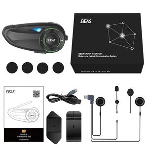 <span class=keywords><strong>EJEAS</strong></span>-Sistema de comunicación Q8 impermeable, IP67, 1000M, Bluetooth, casco, intercomunicador, soporte para motocicleta, teléfono, auriculares Bluetooth - Product Image 1
