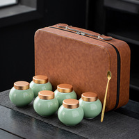 Pot en céramique minimaliste moderne haut de gamme pour thé noir Jinjunmei, thé vert Longjing, Biluochun, thé en feuilles argentées déchiquetées