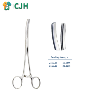 Instrumen Bedah Hewan CJH, <span class=keywords><strong>Forceps</strong></span> Vaskular dengan Slot Lebar dalam <span class=keywords><strong>Forceps</strong></span> Hemostatik Bergerigi - Product Image 4