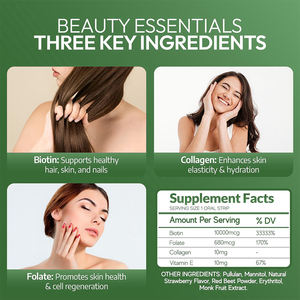 OEM/ODM Suplemento Dietético en Tiras Orales con Sabor a Fresa, Colágeno y Biotina para Blanquear la Piel, Eliminar Arrugas y Embellecer (Adultos) - Product Image 2