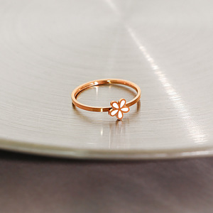 Cincin kekasih wanita, Zhongzhe baru, emas mawar, cincin baja tahan karat, mode sederhana, kepribadian wanita - Product Image 4